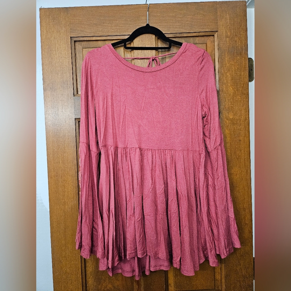 Flowy Pink Long Sleeve Top